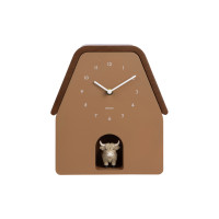 Nástenné hodiny Highland Cow Cuckoo Karlsson KA6162BR, hnedá